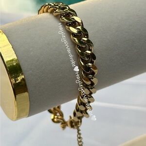 8mm Gold Cuban Link Bracelet | Unisex | Adjustable